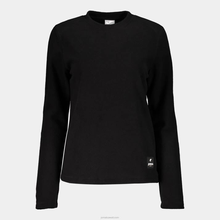 Joma 82P4R1847 أسود مستكشف قميص طويل الأكمام نحيف