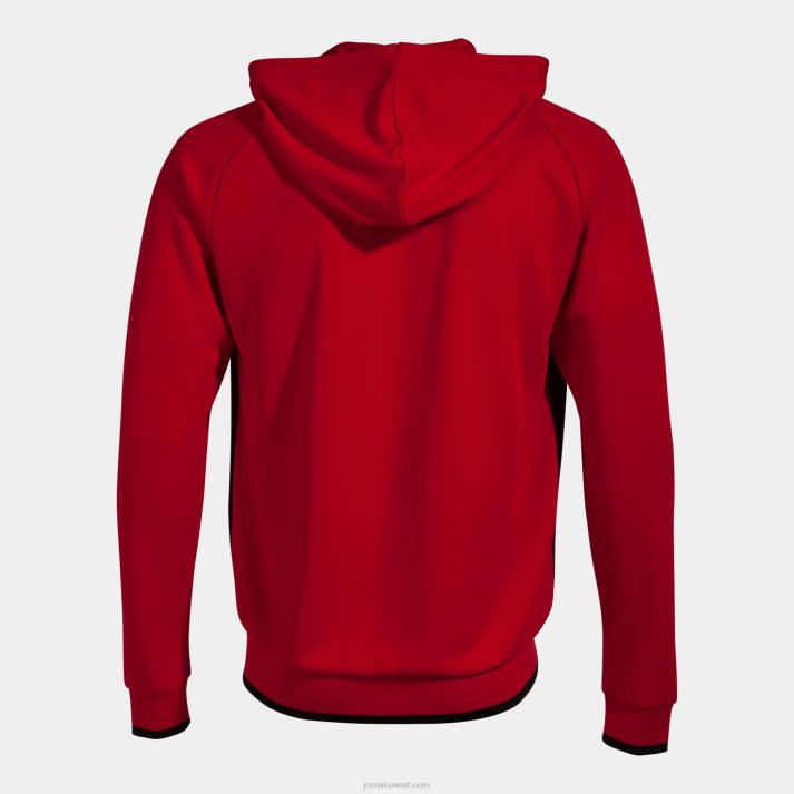 Joma 82P4R184 أحمر أسود جاكيت بغطاء رأس Tiger v رجال