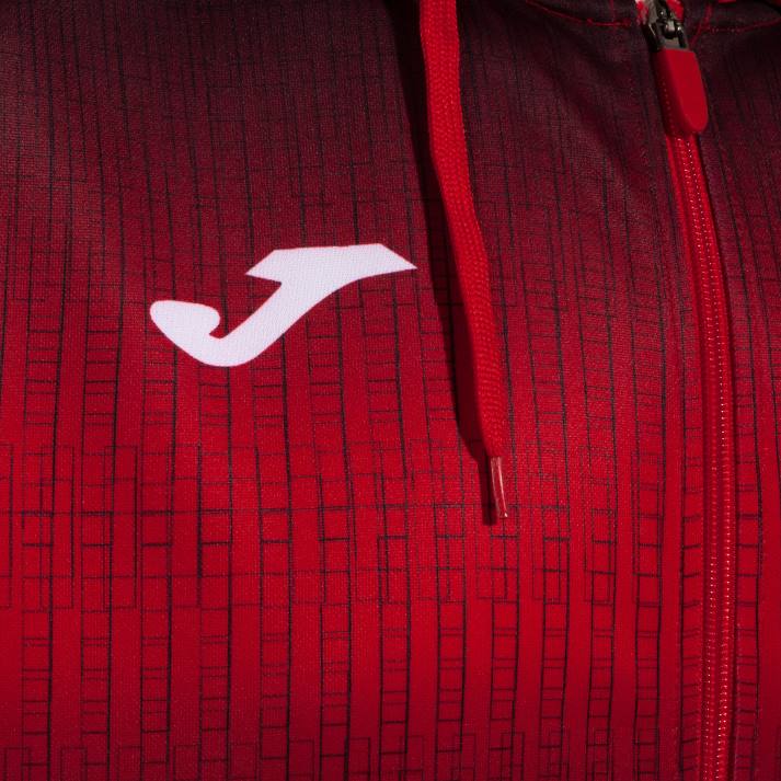 Joma 82P4R184 أحمر أسود جاكيت بغطاء رأس Tiger v رجال