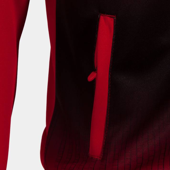 Joma 82P4R184 أحمر أسود جاكيت بغطاء رأس Tiger v رجال