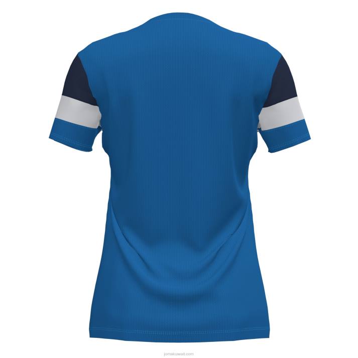 Joma 82P4R1873 الأزرق الملكي الأزرق الداكن الأبيض قميص بأكمام قصيرة طاقم رابعا نحيف