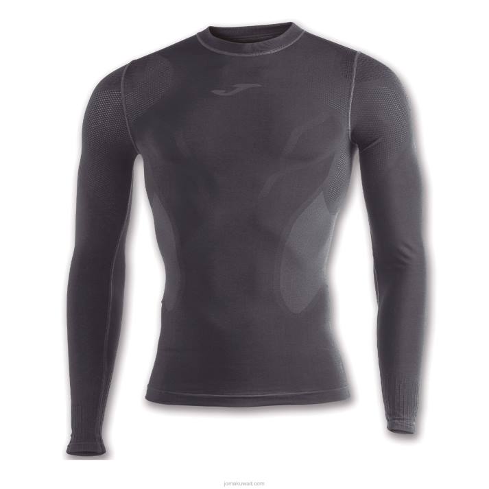 Joma 82P4R189 أسود كم طويل قميص براما رجال