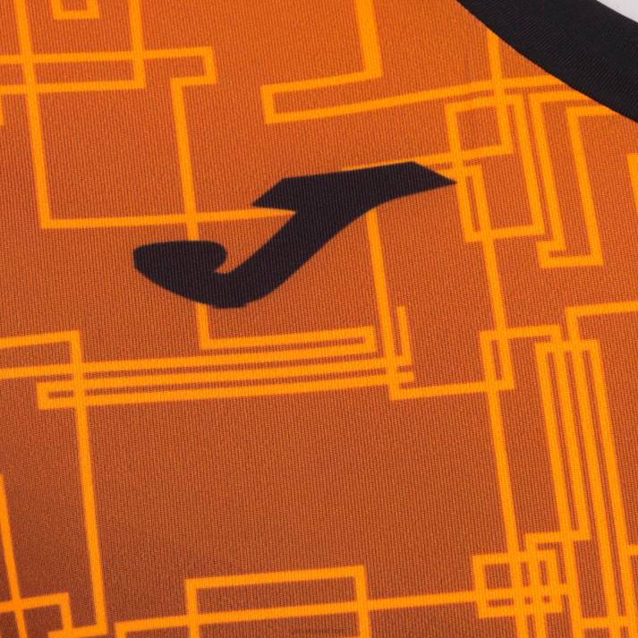 Joma 82P4R1893 برتقالة سوداء قميص قصير الأكمام النخبة الثامن نحيف