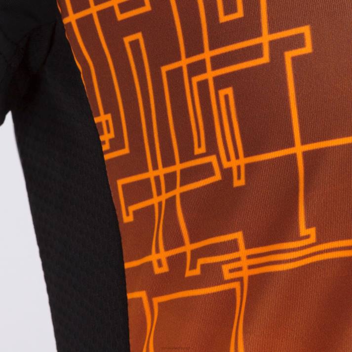 Joma 82P4R1893 برتقالة سوداء قميص قصير الأكمام النخبة الثامن نحيف