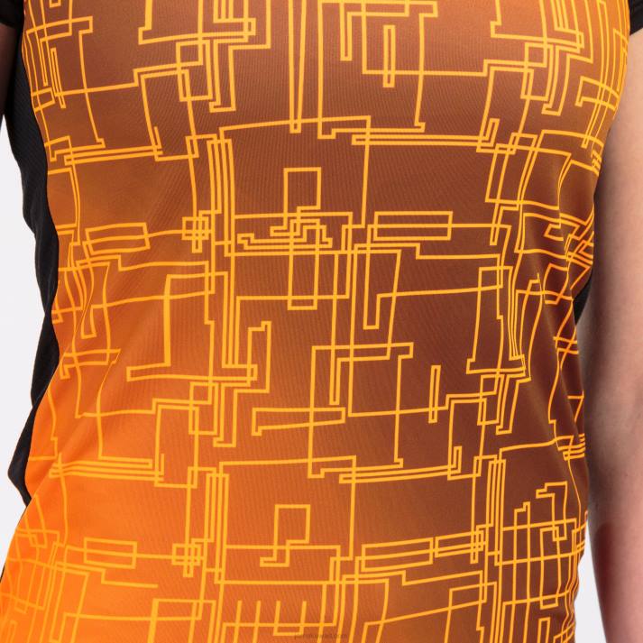 Joma 82P4R1893 برتقالة سوداء قميص قصير الأكمام النخبة الثامن نحيف