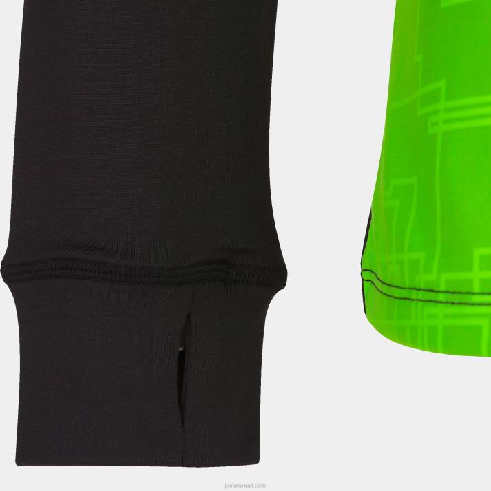 Joma 82P4R1895 أسود أخضر نيون قميص من النوع الثقيل النخبة الثامن نحيف