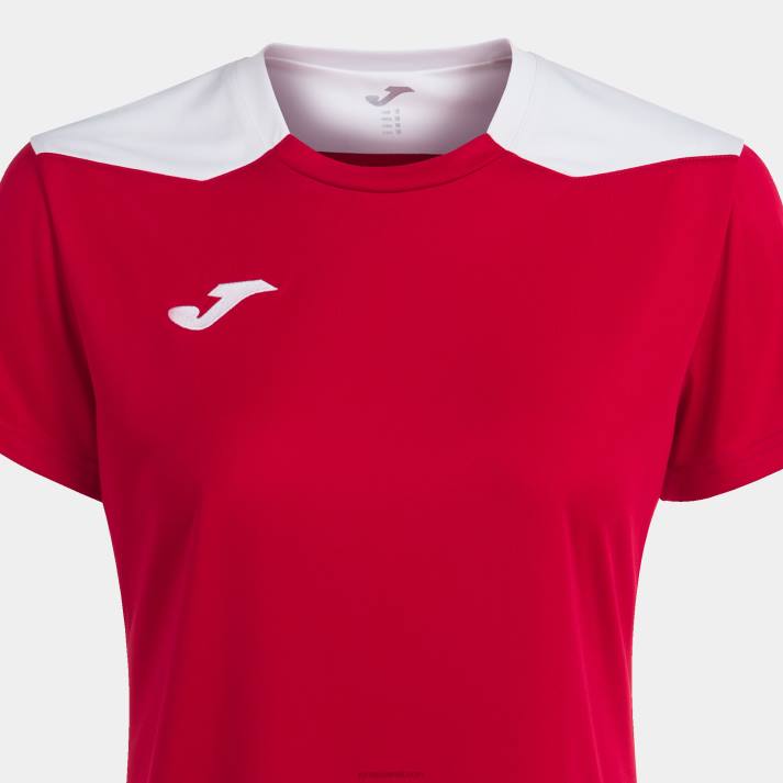 Joma 82P4R1898 احمر ابيض بطولة قميص قصير الأكمام سادسا نحيف
