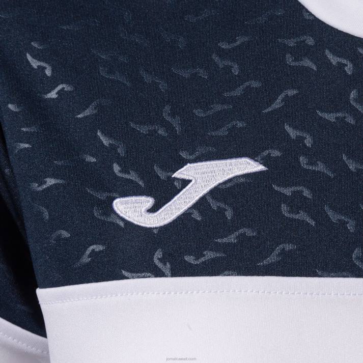 Joma 82P4R1911 أبيض أحمر أزرق كحلي قميص طاقم قصير الأكمام v نحيف