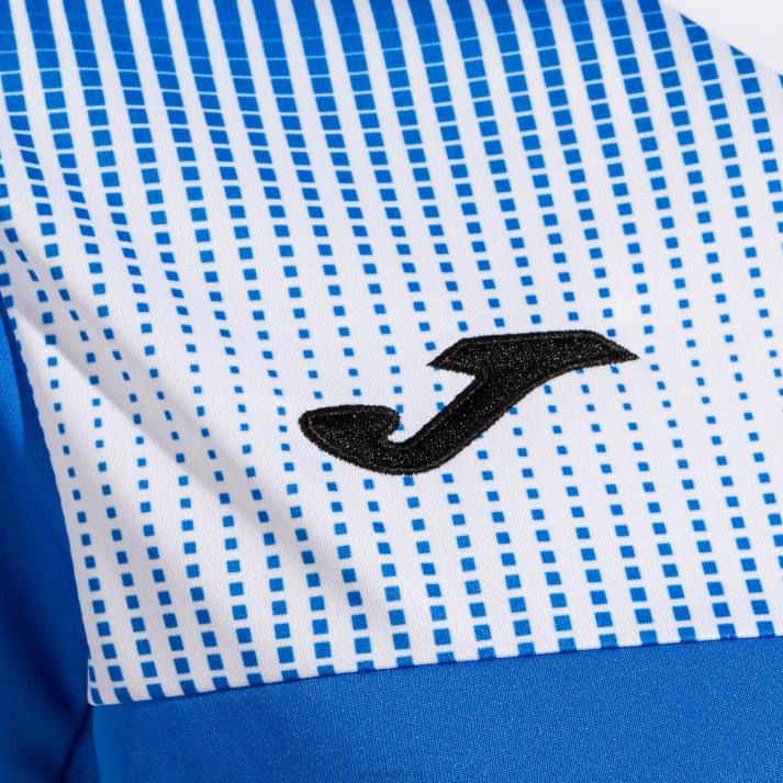 Joma 82P4R1925 أزرق ملكي أبيض قميص بأكمام قصيرة مستعر أعظم صديق للبيئة نحيف