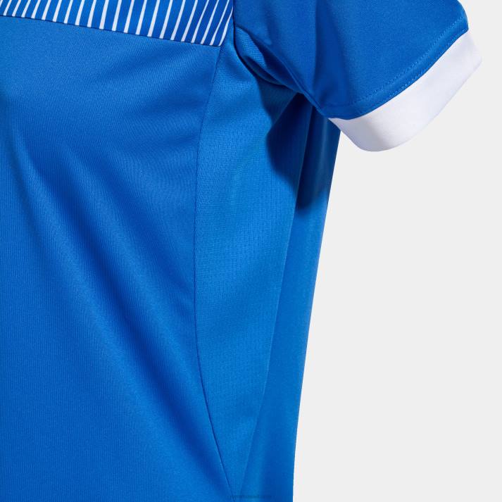 Joma 82P4R1925 أزرق ملكي أبيض قميص بأكمام قصيرة مستعر أعظم صديق للبيئة نحيف