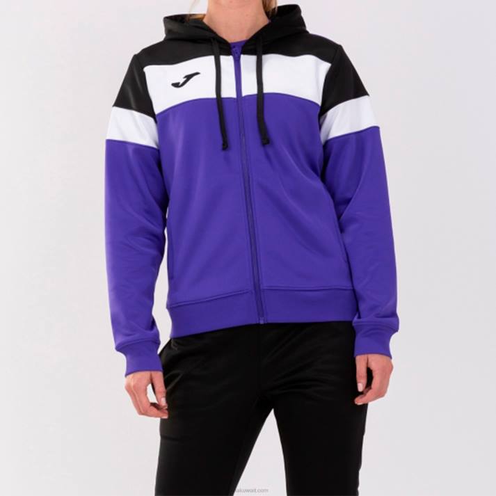 Joma 82P4R1932 أرجواني أسود أبيض طاقم سترة مقنعين الرابع نحيف