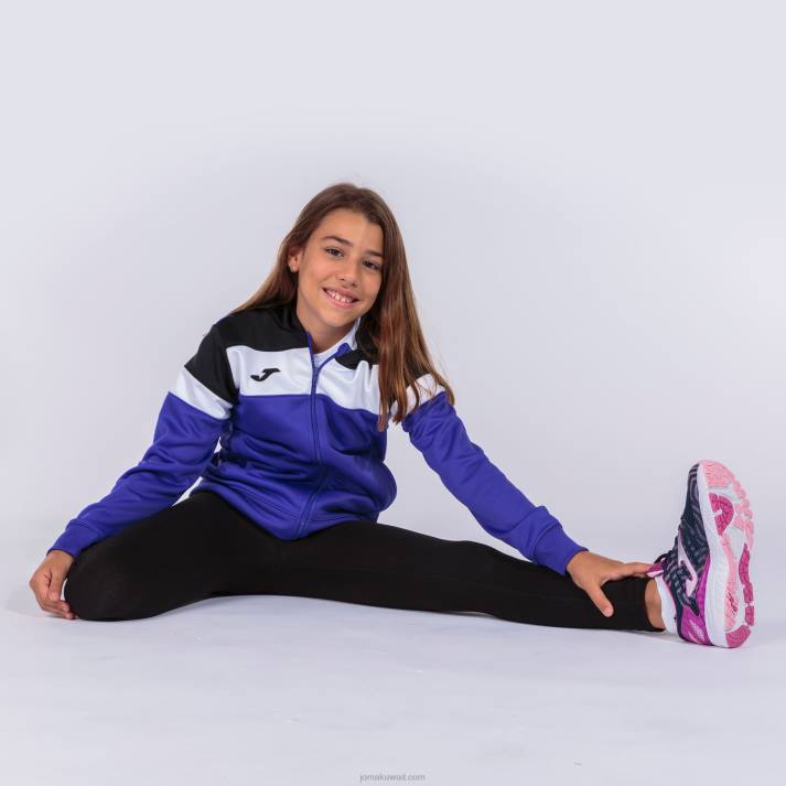 Joma 82P4R1932 أرجواني أسود أبيض طاقم سترة مقنعين الرابع نحيف