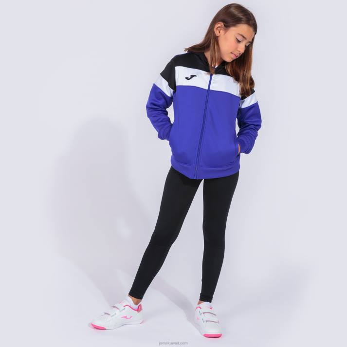 Joma 82P4R1932 أرجواني أسود أبيض طاقم سترة مقنعين الرابع نحيف