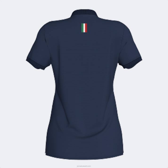 Joma 82P4R1945 الأزرق الداكن قميص بولو قصير الاكمام لاتحاد التنس والباديل الايطالى نحيف