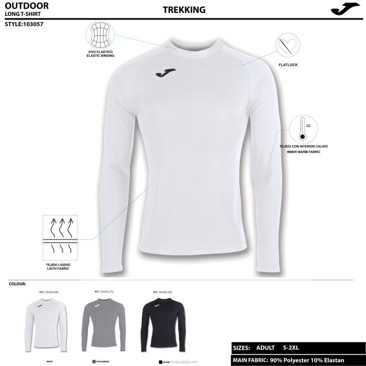 Joma 82P4R194 أسود كم طويل قميص براما رجال