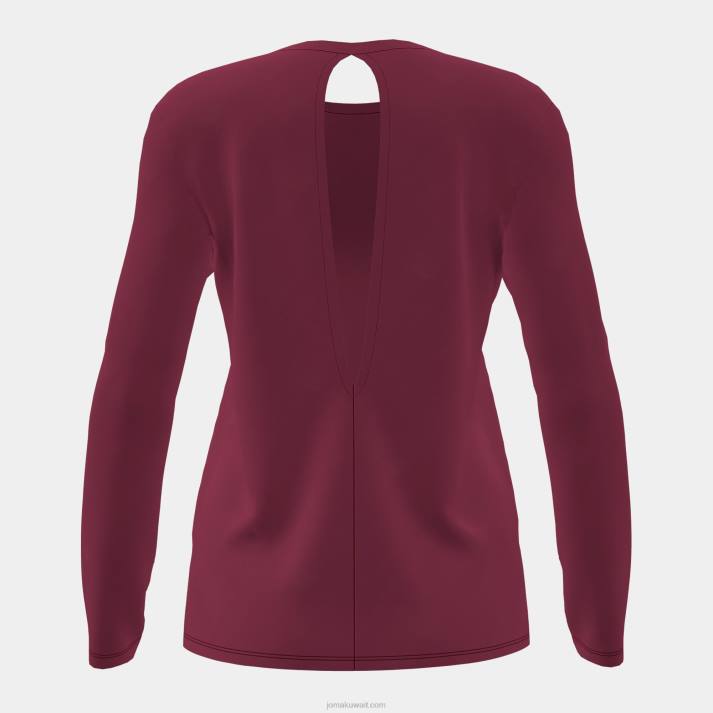 Joma 82P4R1952 بورجوندي قميص طويل الأكمام عضوي نحيف