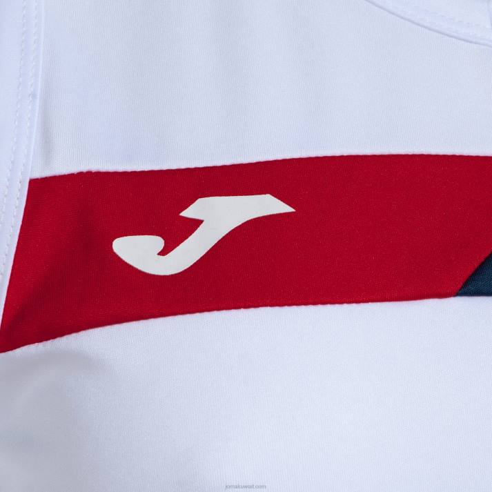 Joma 82P4R1964 أبيض أحمر أزرق كحلي بلا أكمام تي شيرت المحكمة نحيف
