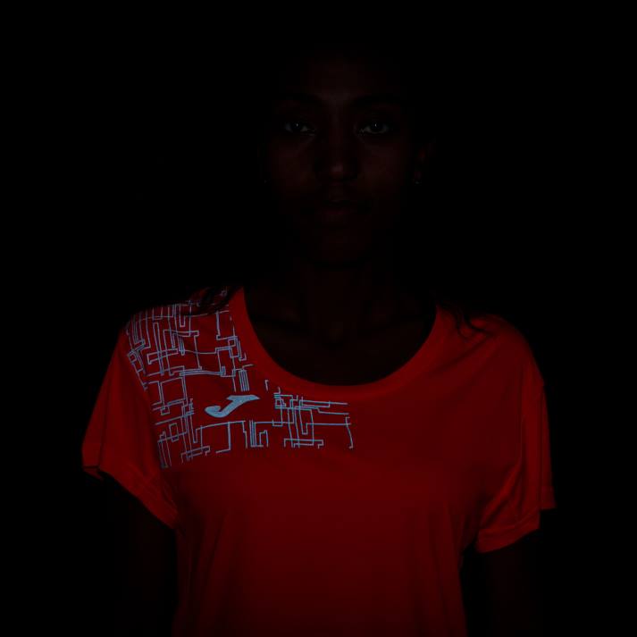 Joma 82P4R1977 نيون المرجان قميص قصير الأكمام النخبة الثامن نحيف