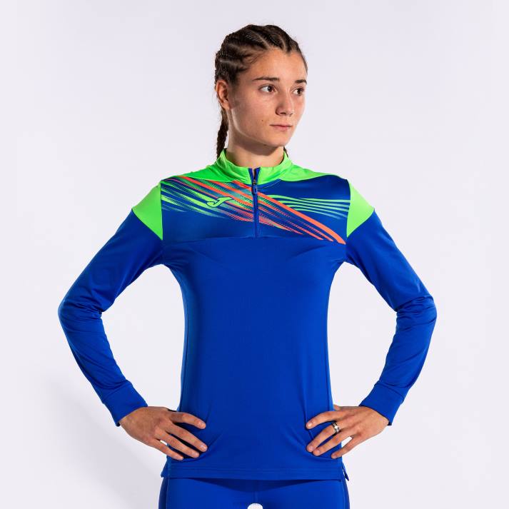 Joma 82P4R2021 الأزرق الملكي الأخضر الفلوريسنت قميص من النوع الثقيل النخبة x نحيف