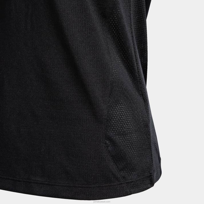 Joma 82P4R2025 أسود قميص قصير الأكمام r-night نحيف