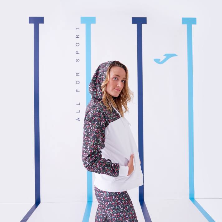 Joma 82P4R2040 أبيض وردي كاكي دافني سترة مقنعين نحيف