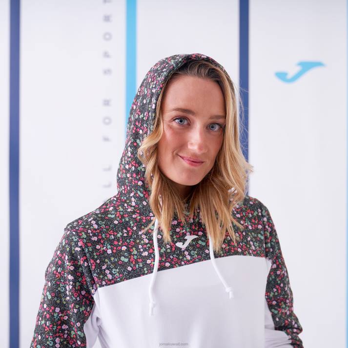 Joma 82P4R2040 أبيض وردي كاكي دافني سترة مقنعين نحيف