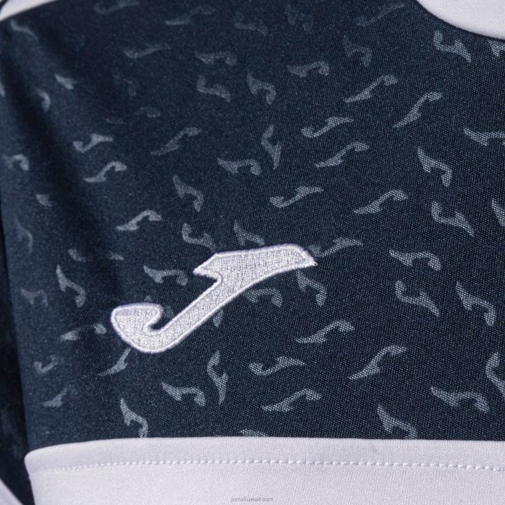 Joma 82P4R2042 الأبيض الأزرق الملكي الأزرق الداكن قميص طاقم قصير الأكمام v نحيف