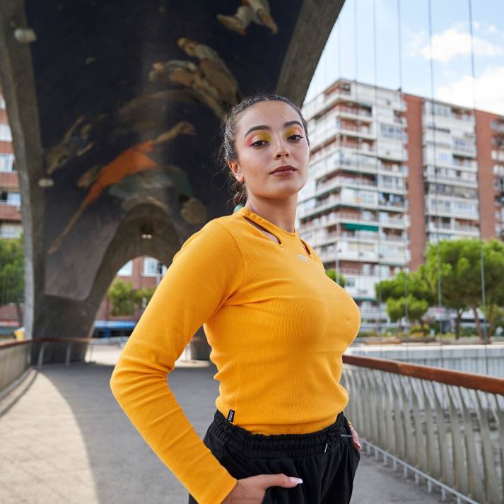 Joma 82P4R2048 البرتقالي قميص بأكمام طويلة دافني نحيف