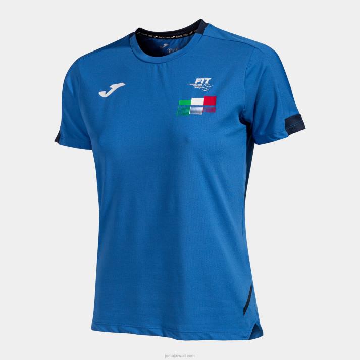 Joma 82P4R2058 الأزرق الملكي قميص الاتحاد الايطالى للتنس كم قصير نحيف