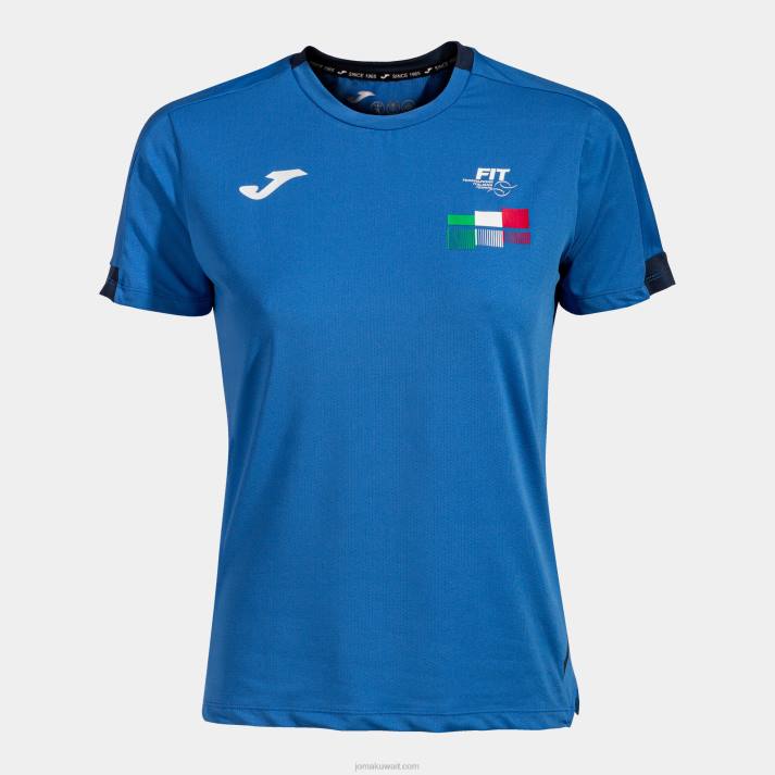 Joma 82P4R2058 الأزرق الملكي قميص الاتحاد الايطالى للتنس كم قصير نحيف