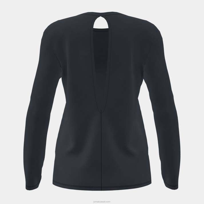 Joma 82P4R2064 أسود قميص طويل الأكمام عضوي نحيف