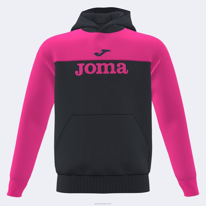 Joma 82P4R2065 الفوشيه الأسود حديقة سترة مقنعين نحيف