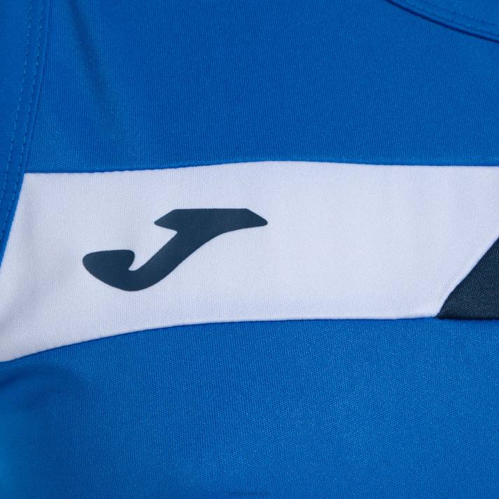 Joma 82P4R2067 الأزرق الملكي الأزرق الداكن الأبيض بلا أكمام تي شيرت المحكمة نحيف