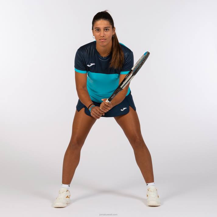 Joma 82P4R2082 الفلورسنت الفيروز الأزرق الداكن قميص قصير الأكمام مونتريال نحيف