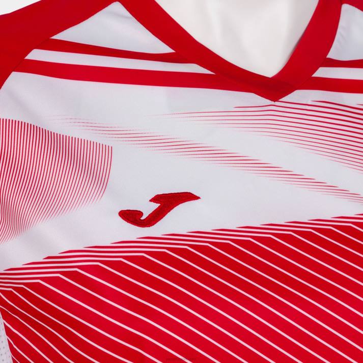 Joma 82P4R2098 احمر ابيض قميص بأكمام قصيرة سوبر نوفا الثاني نحيف