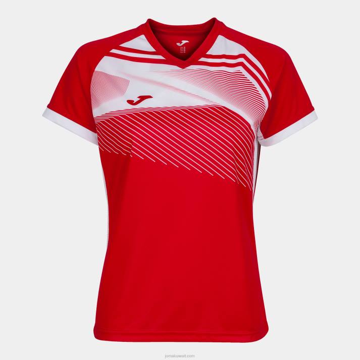 Joma 82P4R2098 احمر ابيض قميص بأكمام قصيرة سوبر نوفا الثاني نحيف