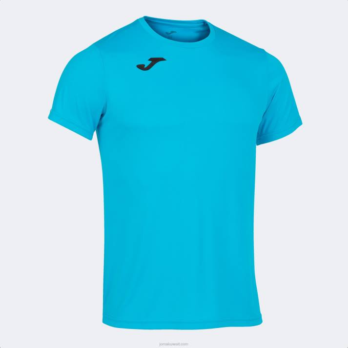 Joma 82P4R21 الفيروز الفلوري قميص قصير الأكمام سجل الثاني رجال