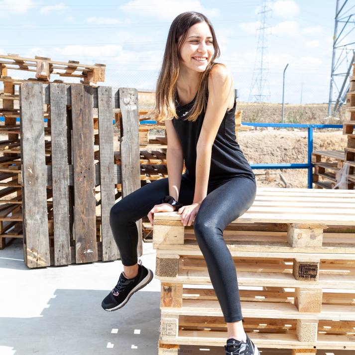 Joma 82P4R2105 أسود لباس ضيق طويل الشارع الحضري نحيف