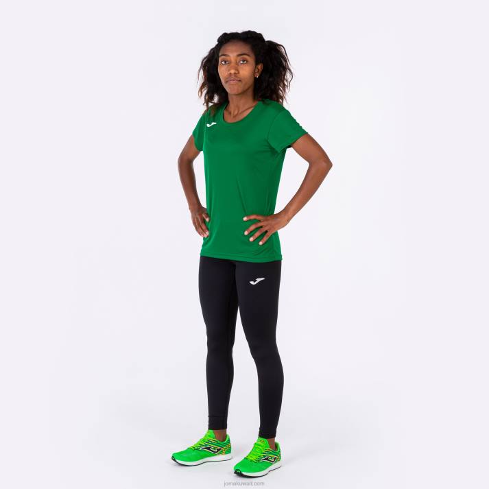 Joma 82P4R2110 أخضر قميص قصير الأكمام سجل الثاني نحيف