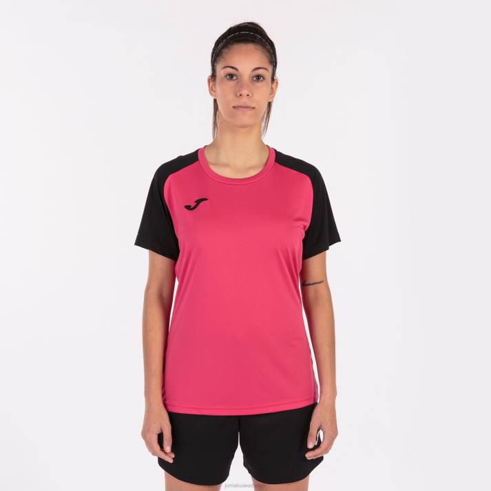 Joma 82P4R2112 الفوشيه الأسود قميص بأكمام قصيرة أكاديمية رابعا نحيف