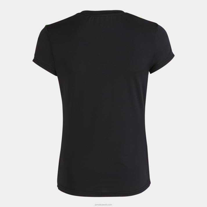 Joma 82P4R2114 أسود أخضر نيون قميص قصير الأكمام النخبة الثامن نحيف