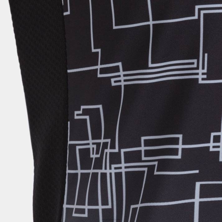 Joma 82P4R2115 أسود قميص قصير الأكمام النخبة الثامن نحيف