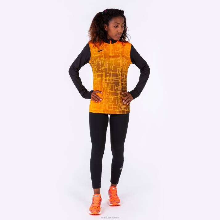 Joma 82P4R2116 برتقالة سوداء قميص من النوع الثقيل النخبة الثامن نحيف