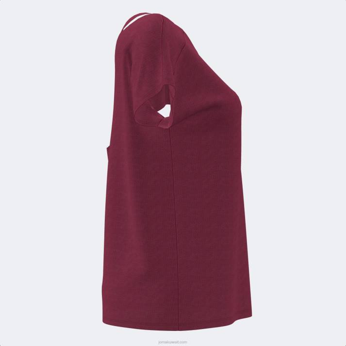 Joma 82P4R2121 بورجوندي قميص قصير الأكمام الأساسية نحيف