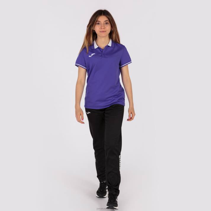 Joma 82P4R2125 أبيض أرجواني بطولة قميص بولو قصير الاكمام vi نحيف