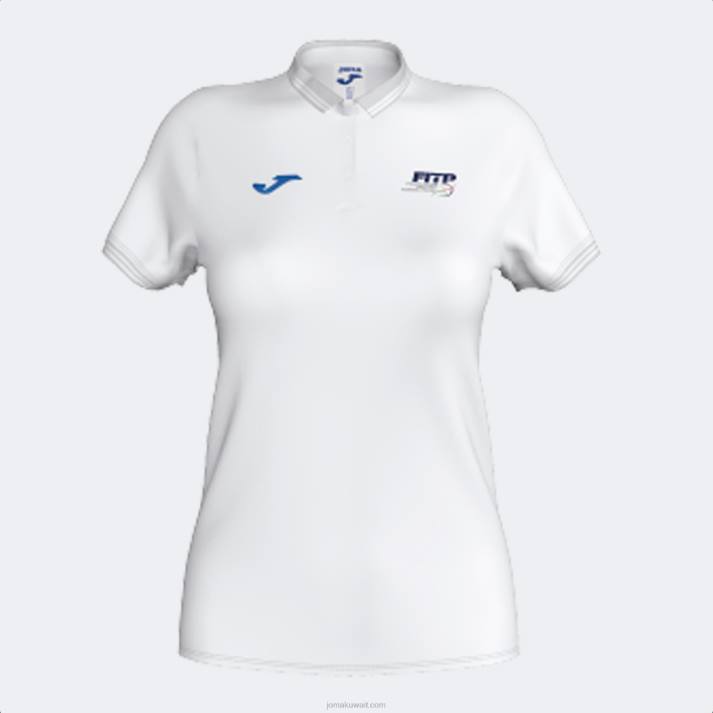 Joma 82P4R2130 أبيض قميص بولو قصير الاكمام لاتحاد التنس والباديل الايطالى نحيف