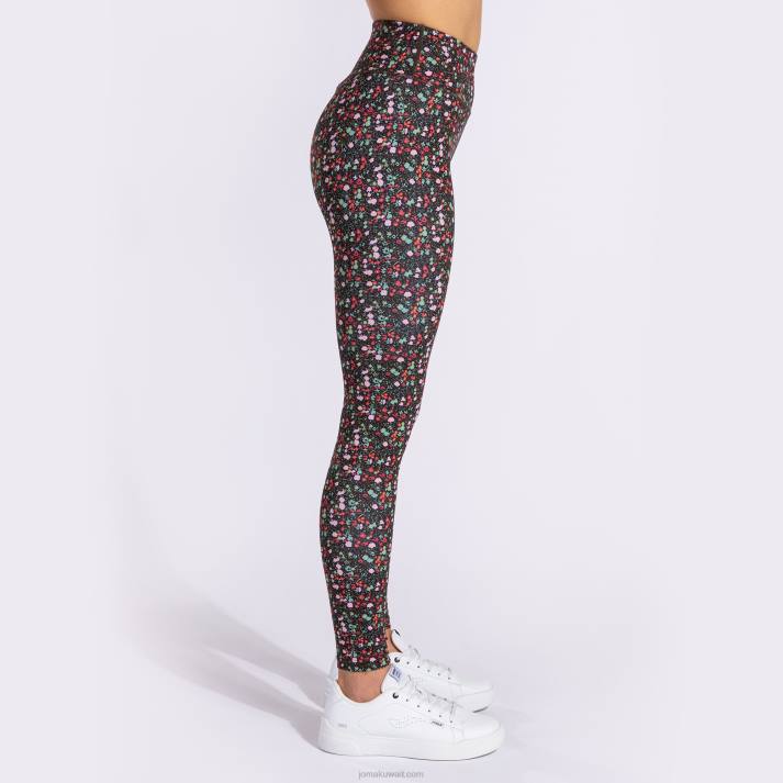 Joma 82P4R2142 أسود وردي كاكي لباس ضيق طويل دافني نحيف