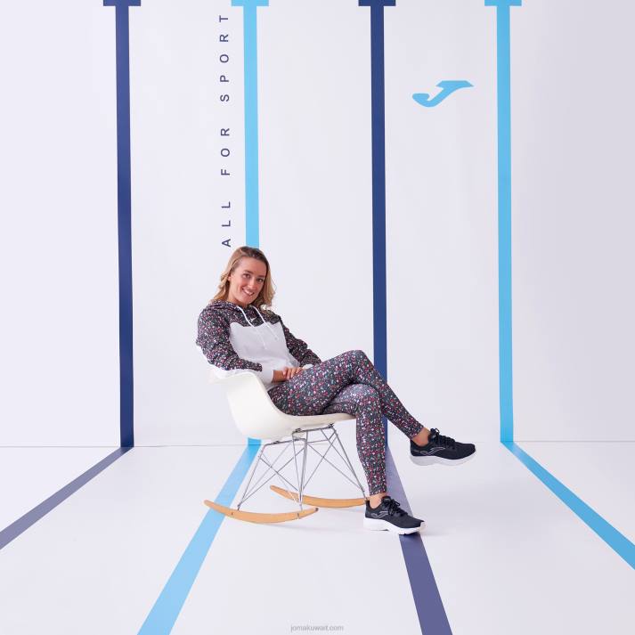 Joma 82P4R2142 أسود وردي كاكي لباس ضيق طويل دافني نحيف