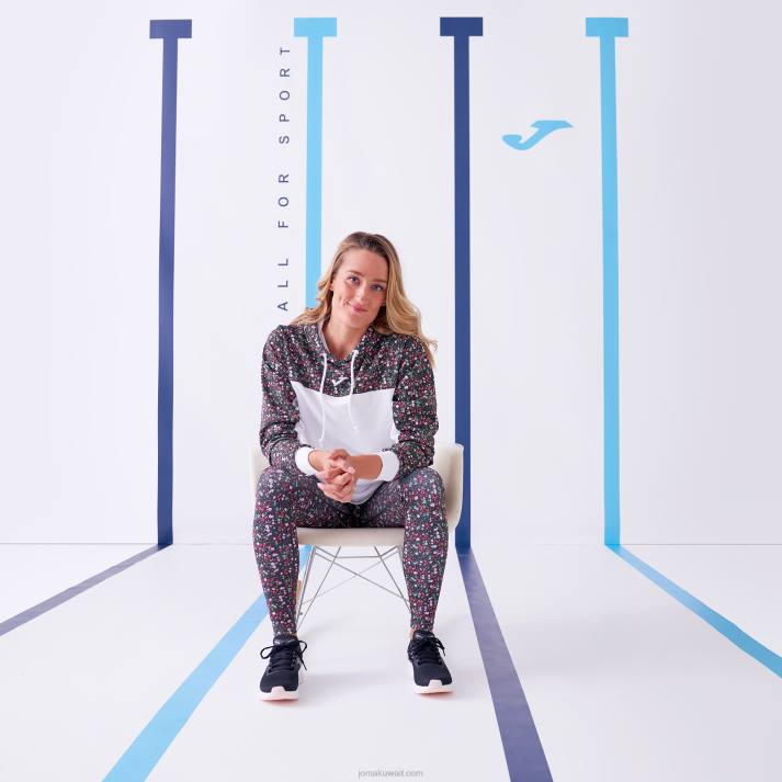 Joma 82P4R2142 أسود وردي كاكي لباس ضيق طويل دافني نحيف