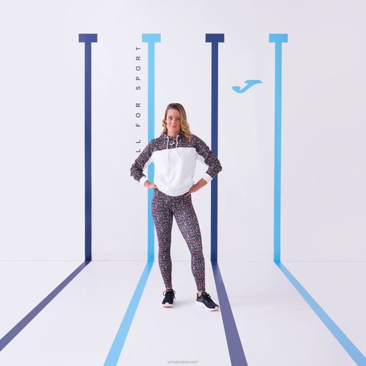 Joma 82P4R2142 أسود وردي كاكي لباس ضيق طويل دافني نحيف